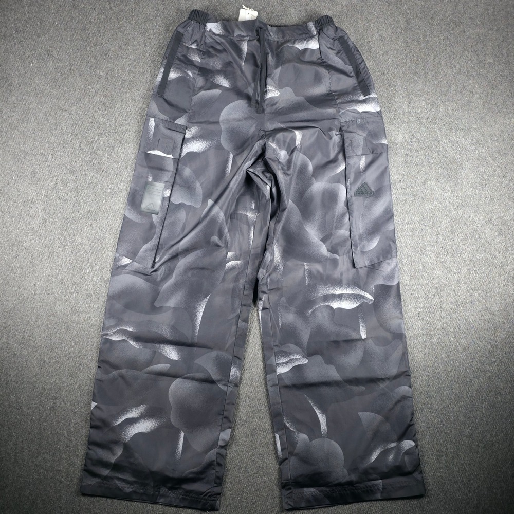 Adidas Wide Leg Cargo Pants Women Medium Black Camo W CE Cargo PNT IM4964